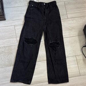 Mango Black Relaxed Fit Jeans